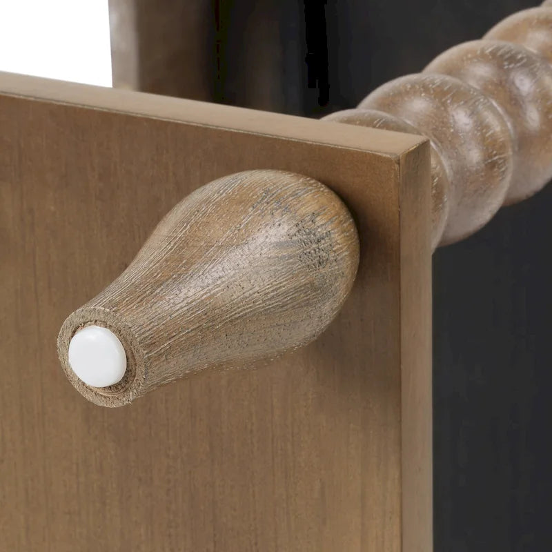 Table d'appoint en bois à pieds fuseau avec port de recharge USB