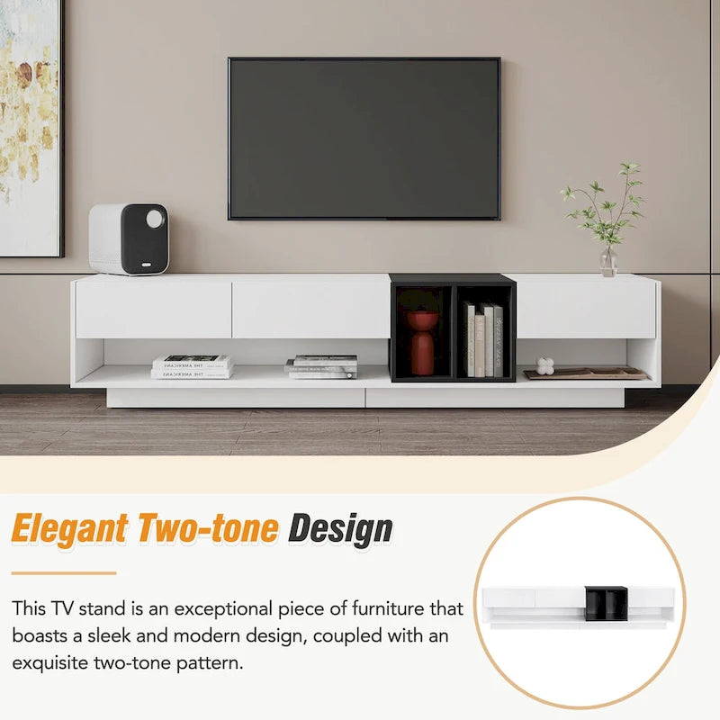 74 TV Stand with Storage & Compartment for TVs Up to 80
