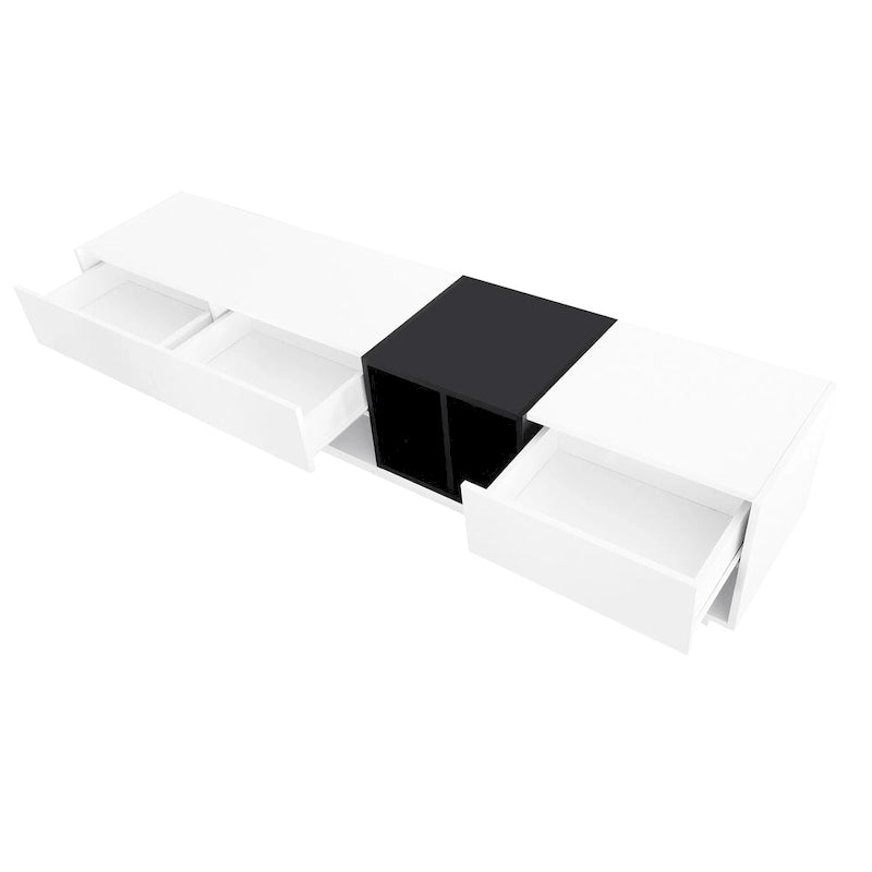 Meuble TV 74" avec rangement et compartiment pour TV jusqu'à 80"