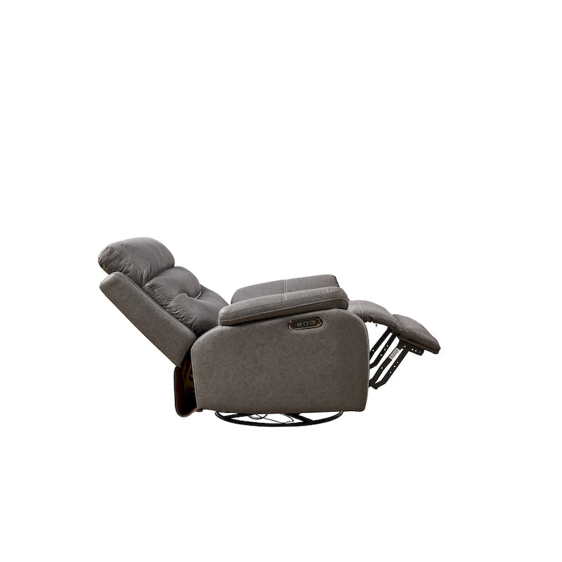 Fauteuil inclinable motorisé avec pivotement et bascule, ports USB et appuie-tête réglable