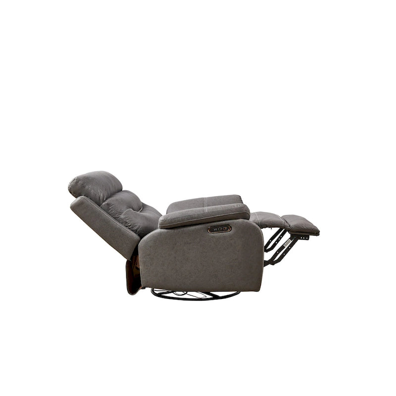 Dual Motor Power Swivel Rocker Recliner Chair with USB Ports and Adjustable Headrest