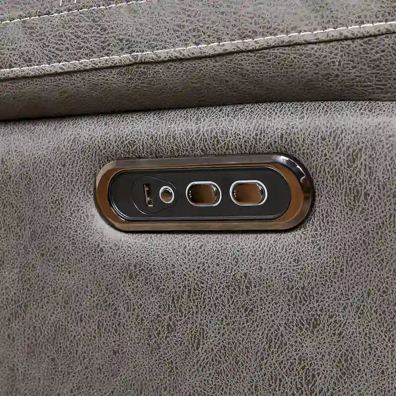Fauteuil inclinable motorisé avec pivotement et bascule, ports USB et appuie-tête réglable