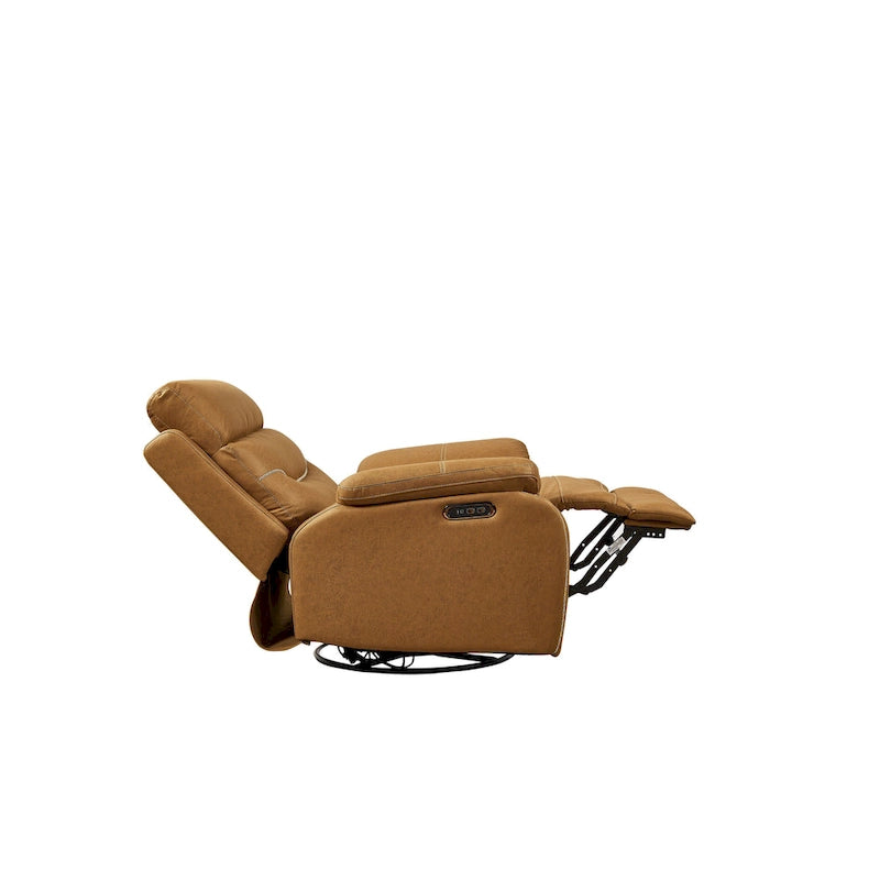 Fauteuil inclinable motorisé avec pivotement et bascule, ports USB et appuie-tête réglable