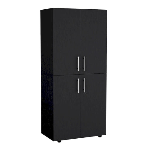 31,5 Armoire moderne à quatre portes avec six étagères et deux tringles pour chambre à coucher