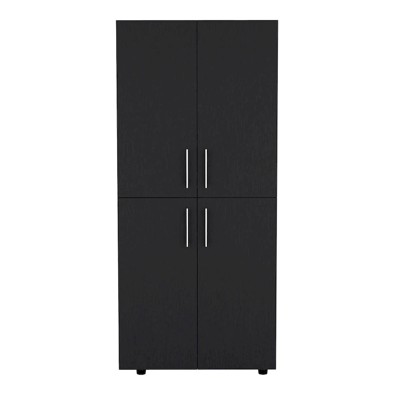 31,5 Armoire moderne à quatre portes avec six étagères et deux tringles pour chambre à coucher