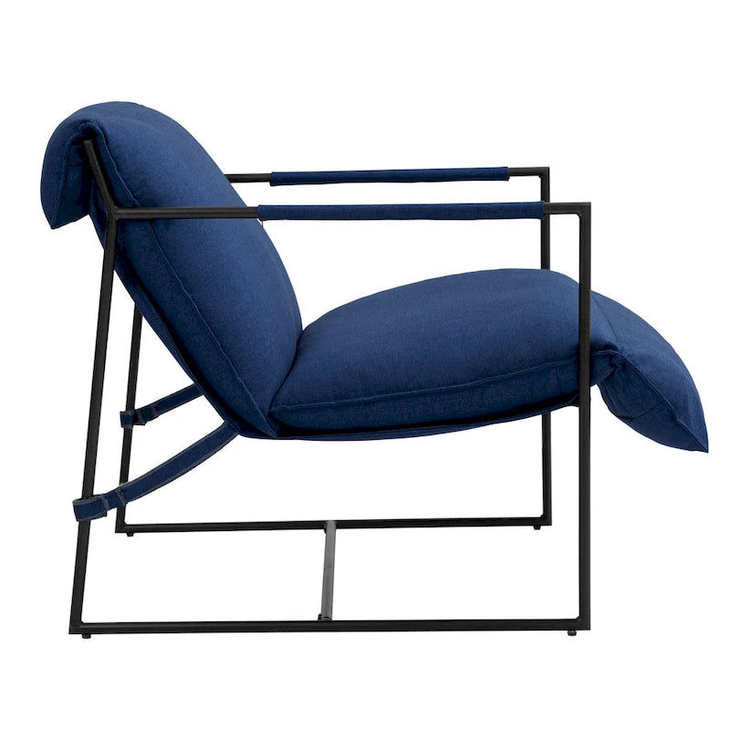 Fauteuil d'appoint en tissu, avec structure métallique, lot de 2