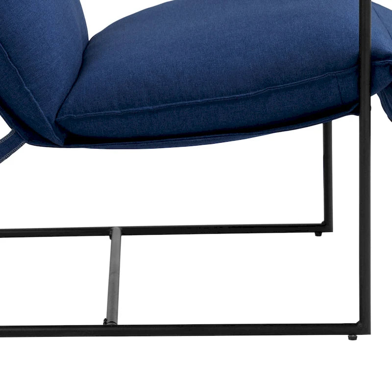 Fauteuil d'appoint en tissu, avec structure métallique, lot de 2