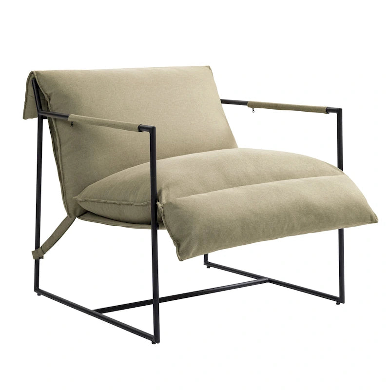Fauteuil d'appoint en tissu, avec structure métallique, lot de 2