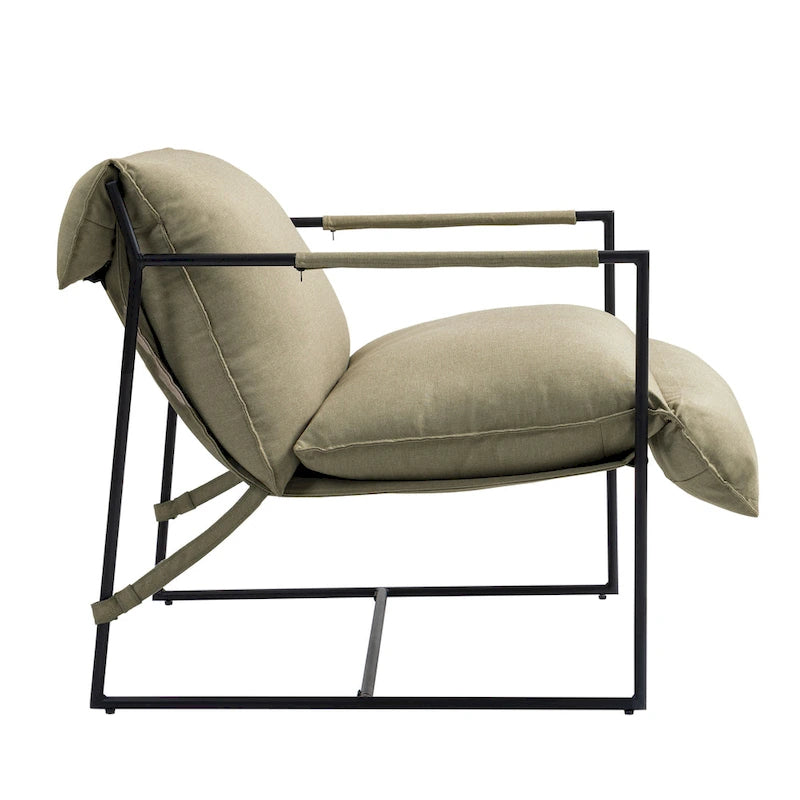 Fauteuil d'appoint en tissu, avec structure métallique, lot de 2