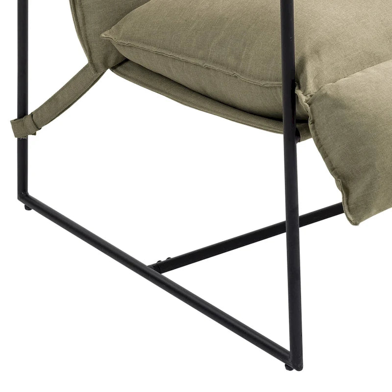 Fauteuil d'appoint en tissu, avec structure métallique, lot de 2