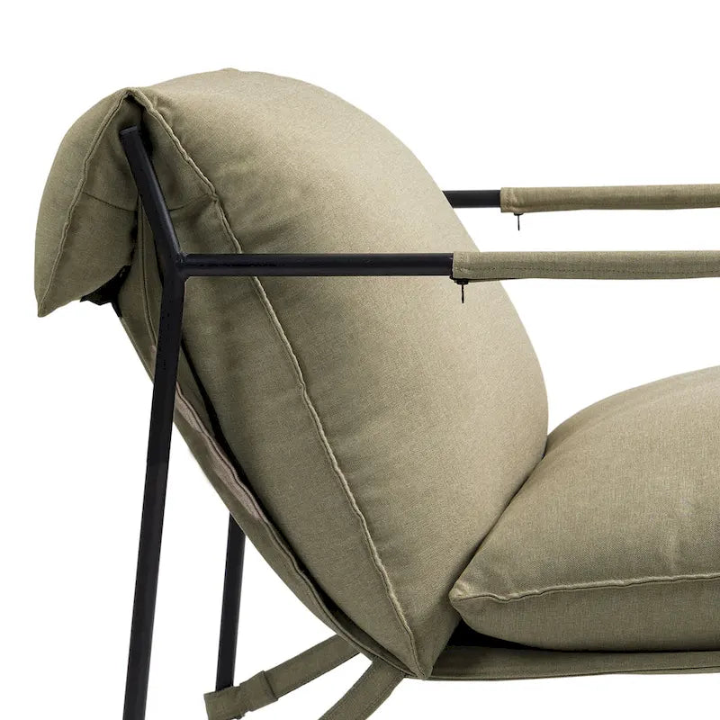 Fauteuil d'appoint en tissu, avec structure métallique, lot de 2