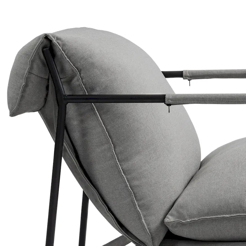 Fauteuil d'appoint en tissu, avec structure métallique, lot de 2