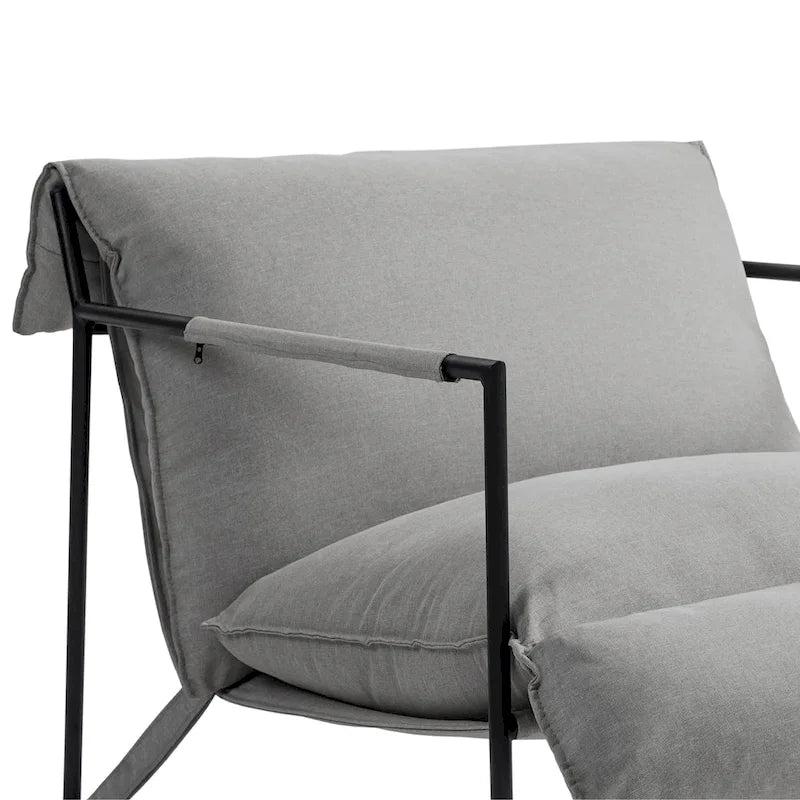 Fauteuil d'appoint en tissu, avec structure métallique, lot de 2
