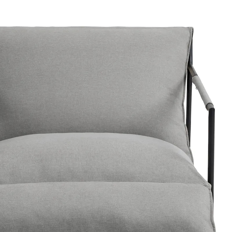 Fauteuil d'appoint en tissu, avec structure métallique, lot de 2