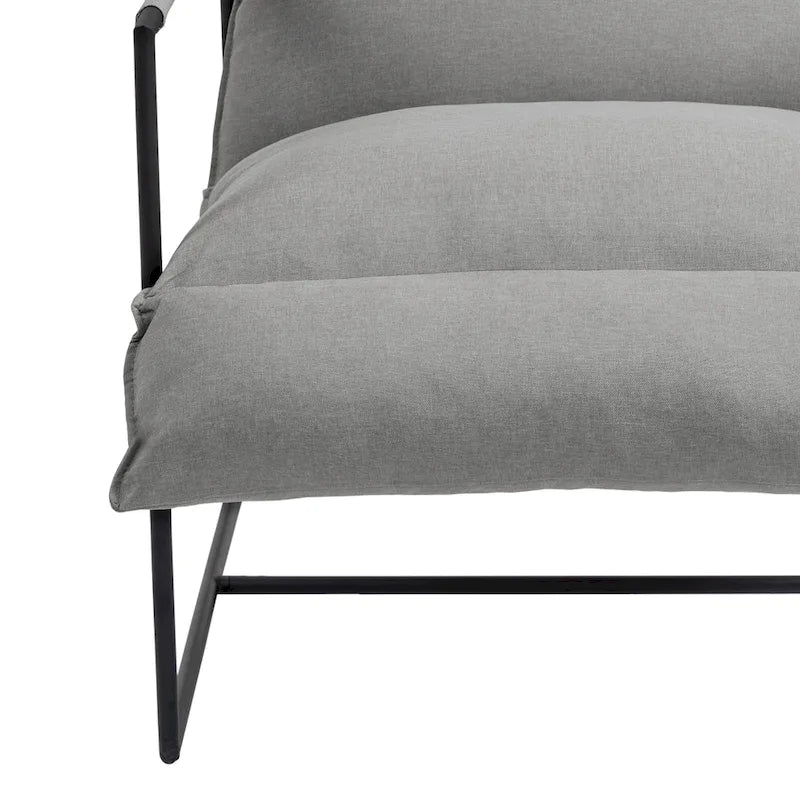 Fauteuil d'appoint en tissu, avec structure métallique, lot de 2