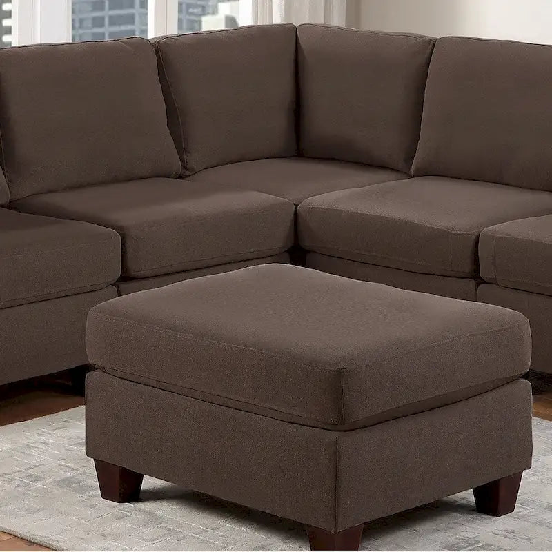 Pouf en tissu façon lin