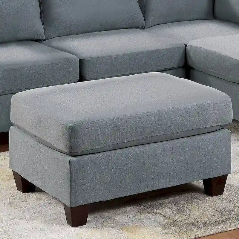 Pouf en tissu façon lin