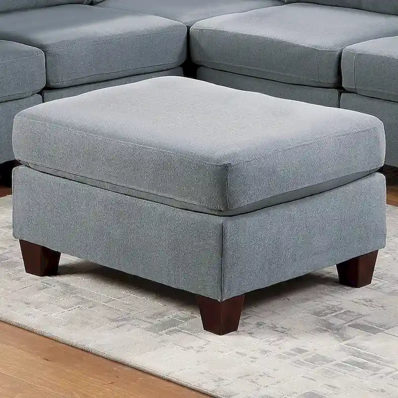 Pouf en tissu façon lin
