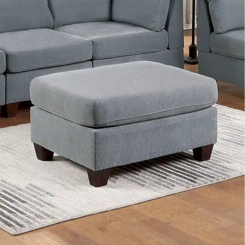 Pouf en tissu façon lin