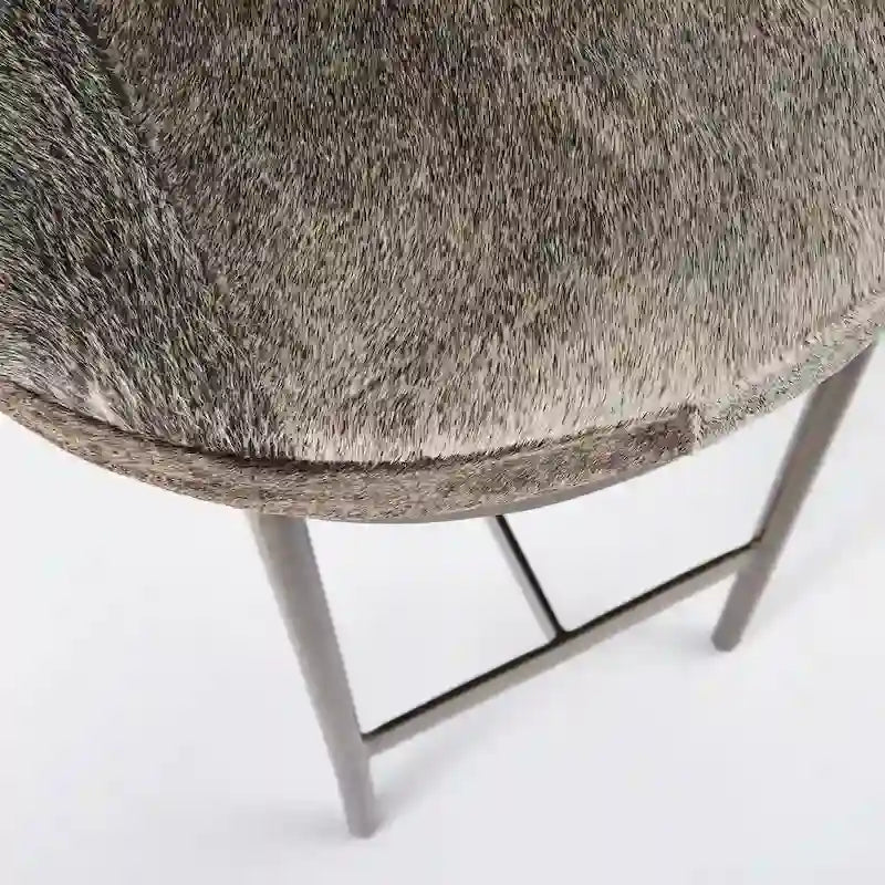 Tabouret de comptoir en similicuir noir avec cadre en métal nickel