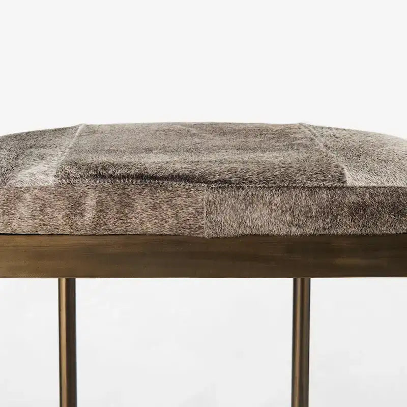 Tabouret de comptoir en similicuir noir avec cadre en métal nickel