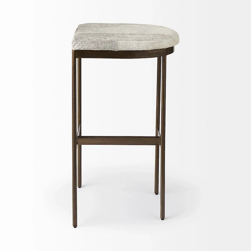 Tabouret de comptoir en similicuir noir avec cadre en métal nickel