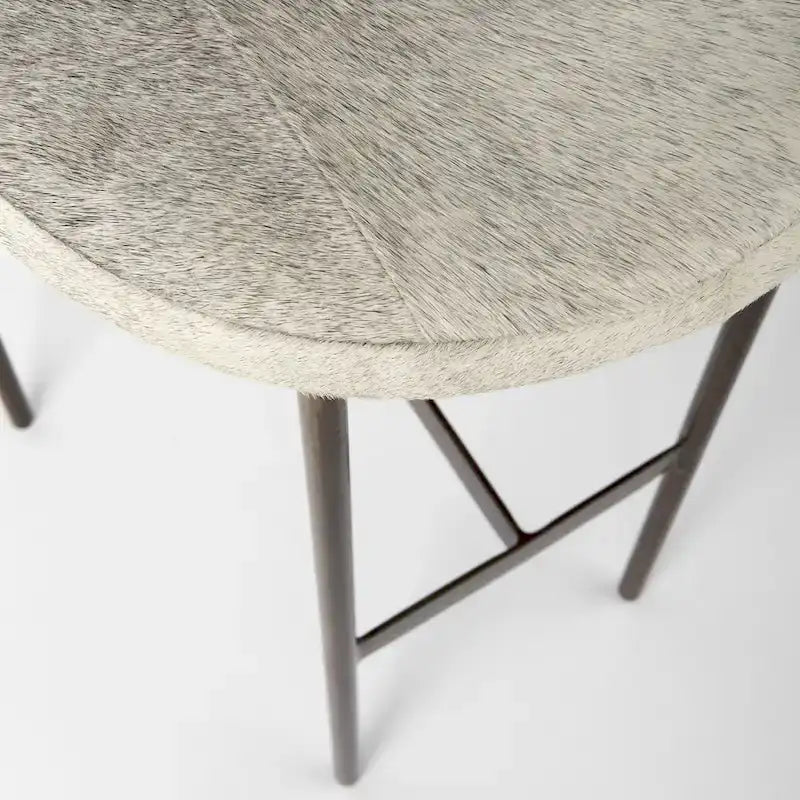 Tabouret de comptoir en similicuir noir avec cadre en métal nickel