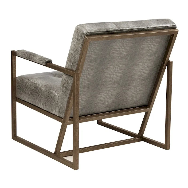 Faux Leather Metal Frame Lounge Chair