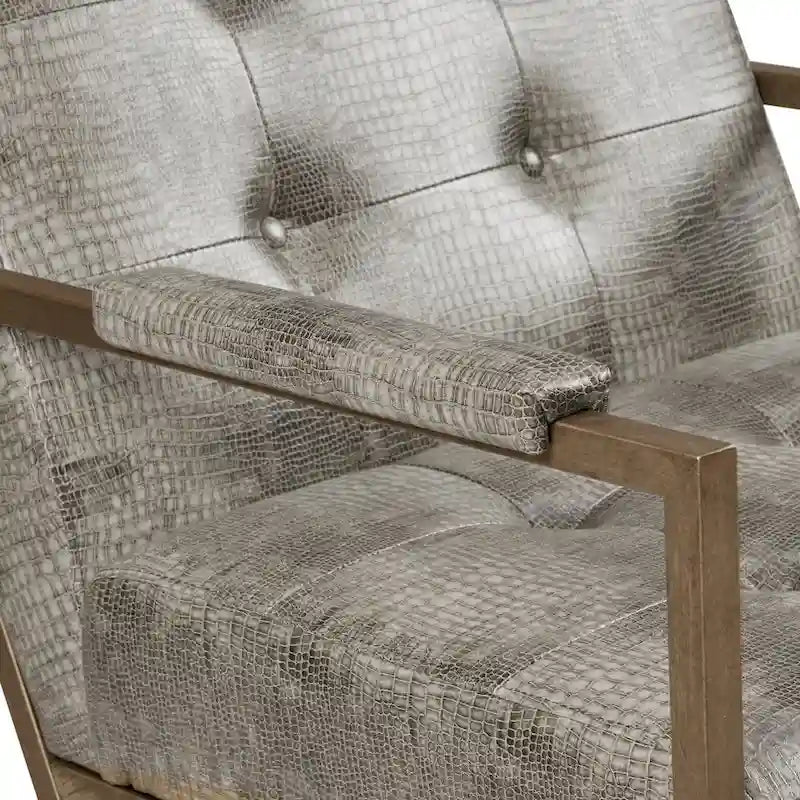 Fauteuil de salon en similicuir et métal