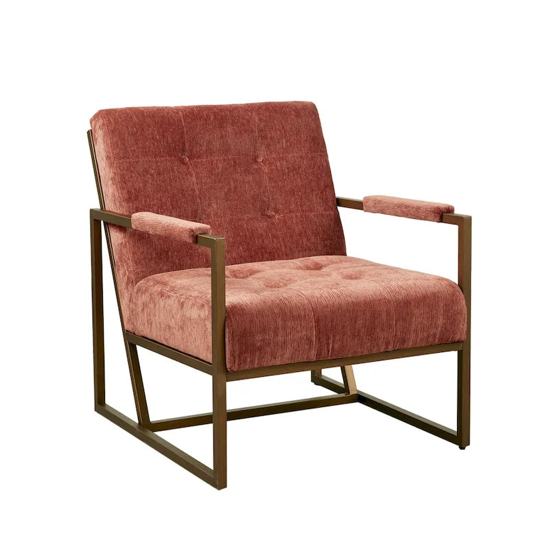 Fauteuil de salon en similicuir et métal