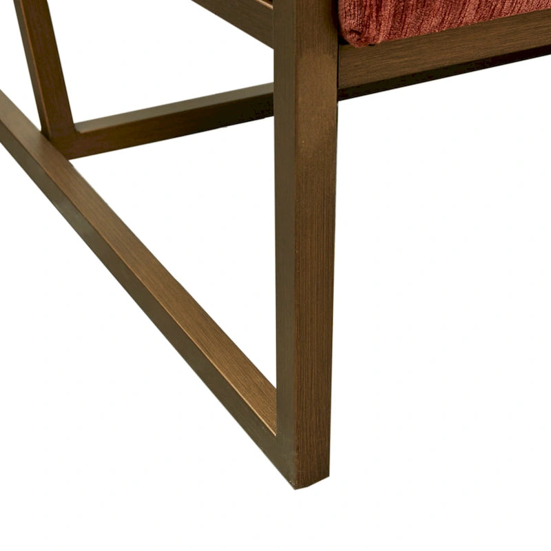 Fauteuil de salon en similicuir et métal