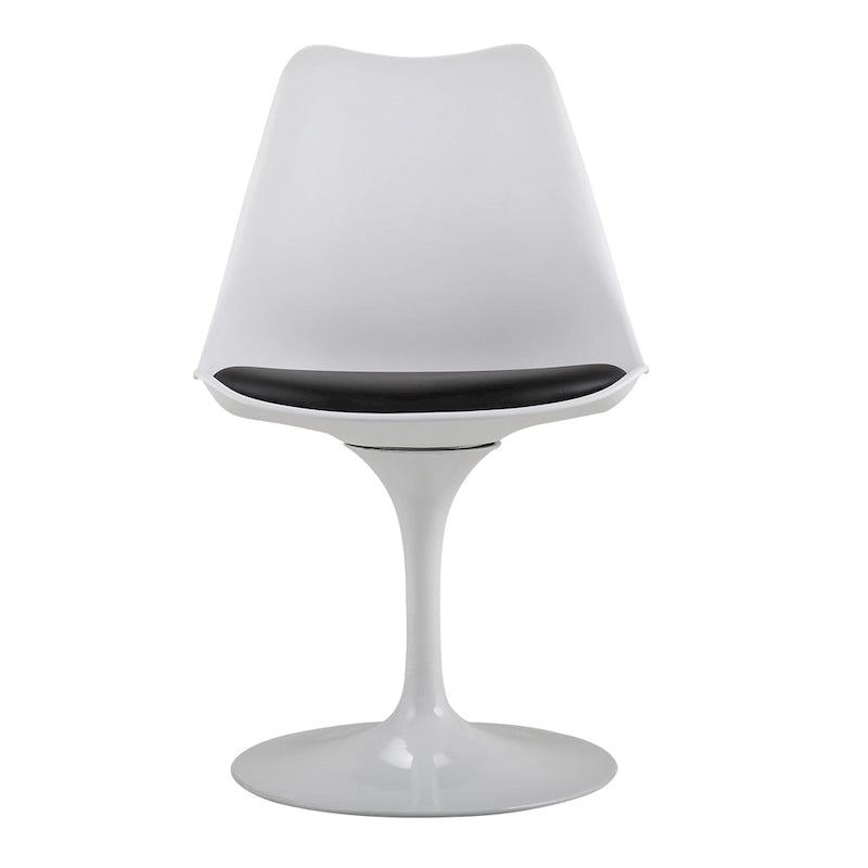 Swivel Side Chair, Dining Chair with Cushioned Seat and Curved Backrest