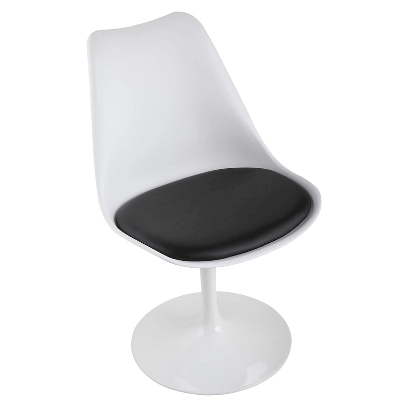 Swivel Side Chair, Dining Chair with Cushioned Seat and Curved Backrest