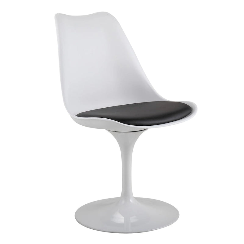 Swivel Side Chair, Dining Chair with Cushioned Seat and Curved Backrest