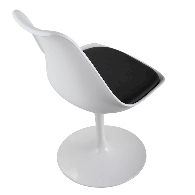 Chaise pivotante, chaise de salle à manger avec assise rembourrée et dossier incurvé