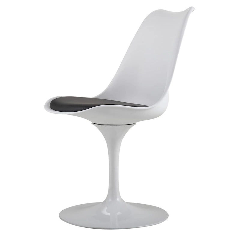 Chaise pivotante, chaise de salle à manger avec assise rembourrée et dossier incurvé