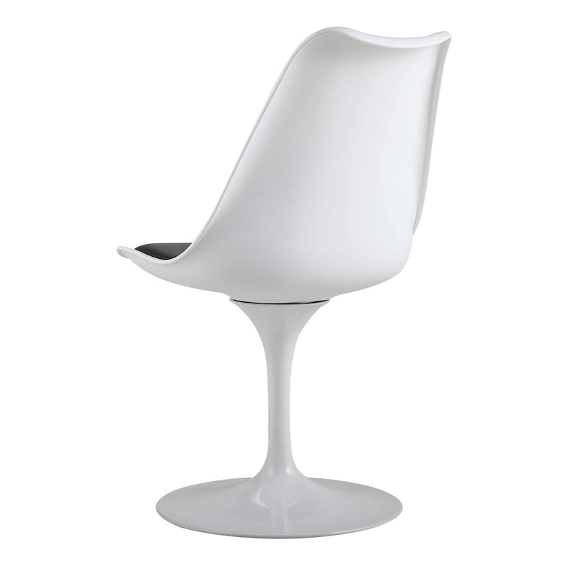Chaise pivotante, chaise de salle à manger avec assise rembourrée et dossier incurvé