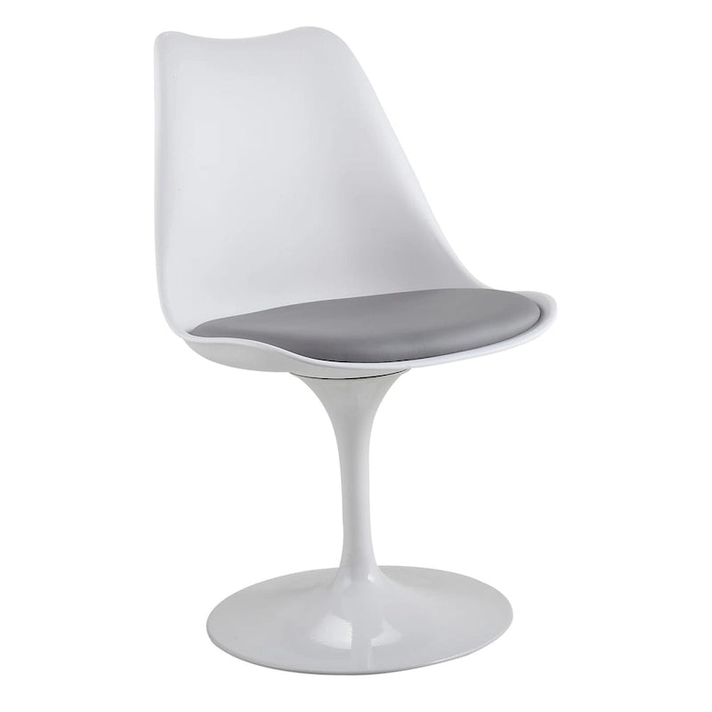 Chaise pivotante, chaise de salle à manger avec assise rembourrée et dossier incurvé