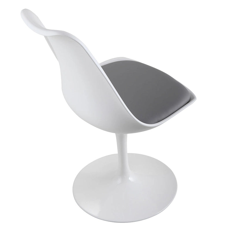 Chaise pivotante, chaise de salle à manger avec assise rembourrée et dossier incurvé