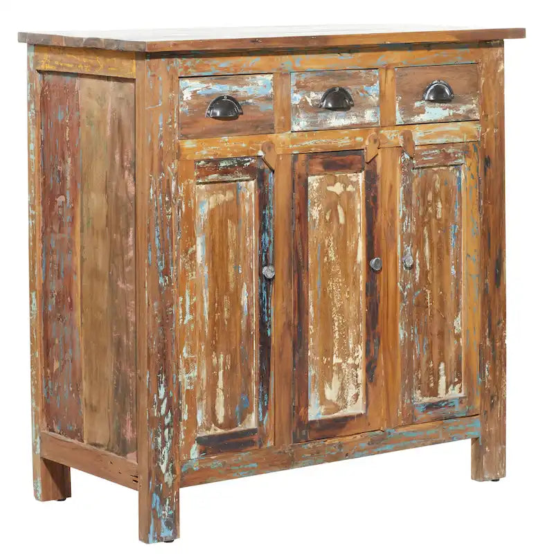 Armoire artisanale en bois brun