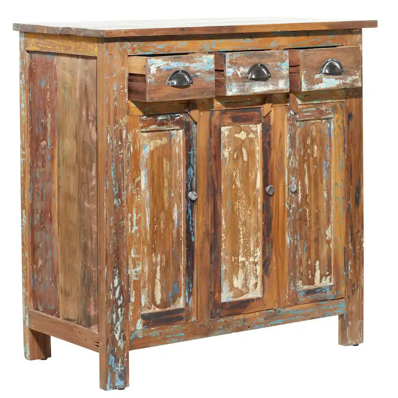 Armoire artisanale en bois brun