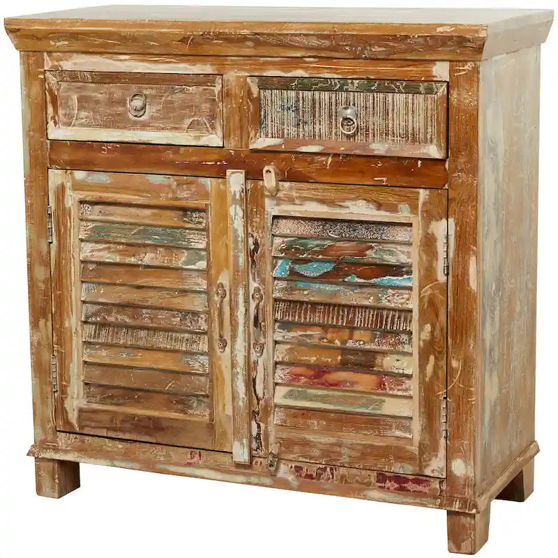 Armoire artisanale en bois brun