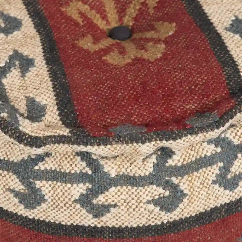 Pouf Rembourré en Laine et Jute Faits à la Main