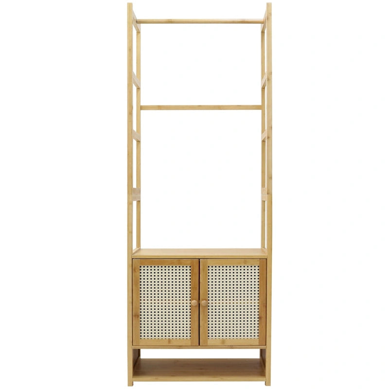 Bamboo Garment Rack with Clothes Rail Storage Organiser