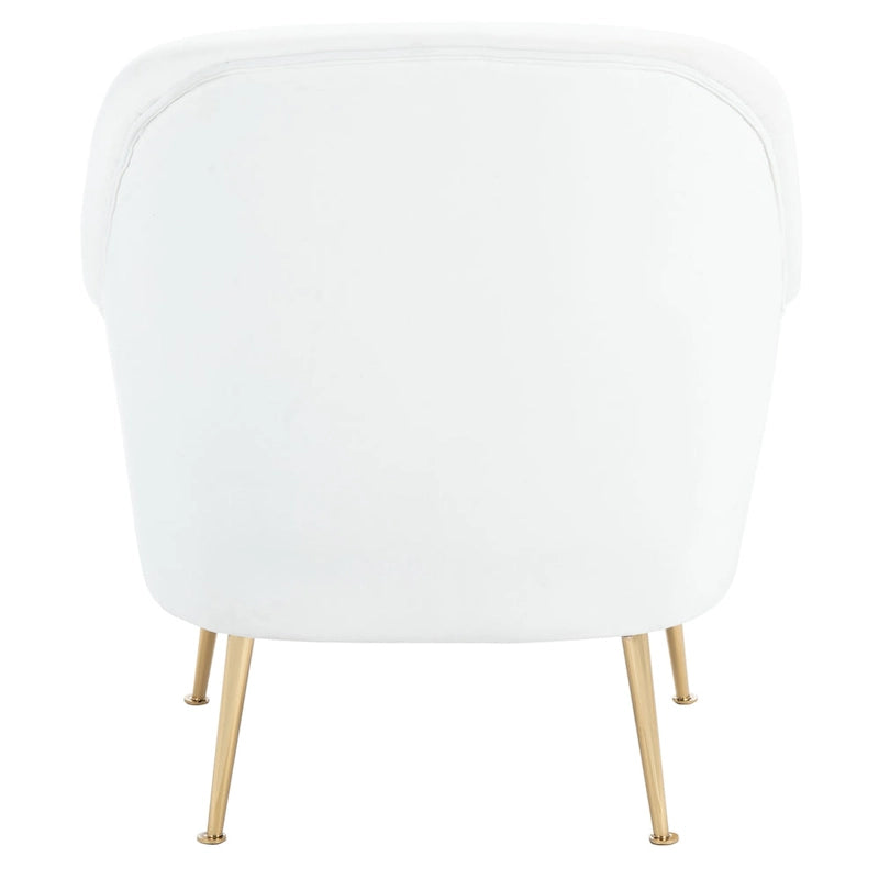 Fauteuil d'appoint en velours avec pieds en métal doré