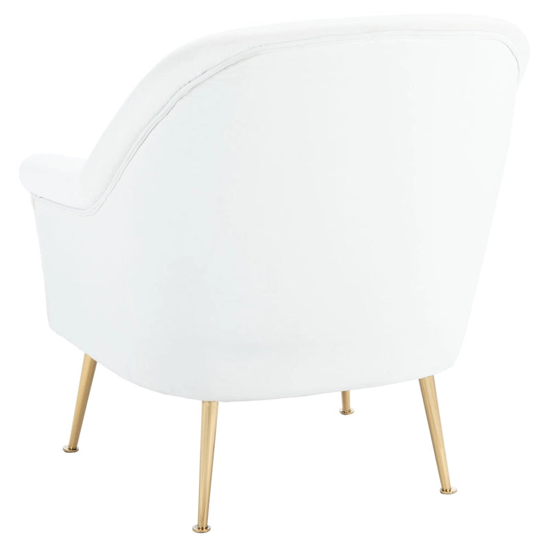 Velvet Accent Chair with Gold Metal Legs