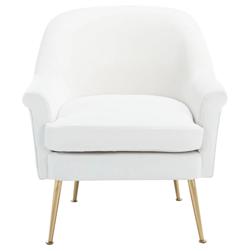 Fauteuil d'appoint en velours avec pieds en métal doré