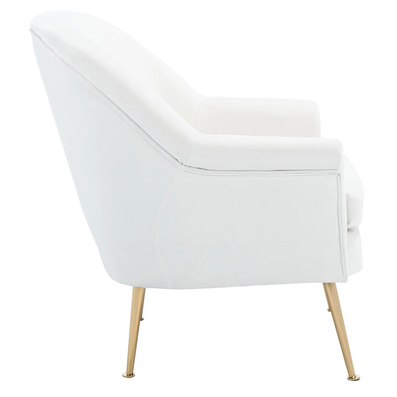 Fauteuil d'appoint en velours avec pieds en métal doré