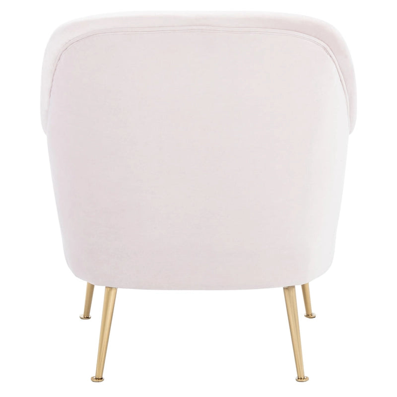 Fauteuil d'appoint en velours avec pieds en métal doré