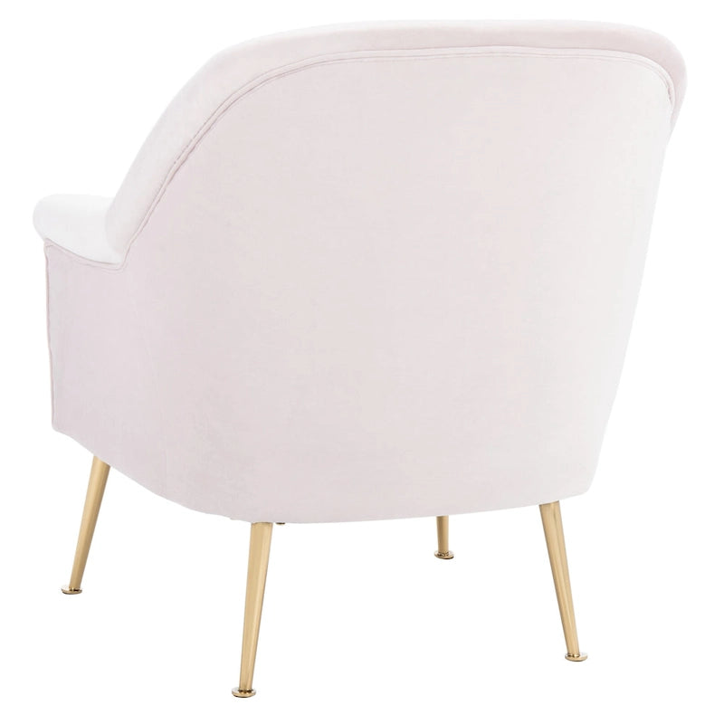 Fauteuil d'appoint en velours avec pieds en métal doré
